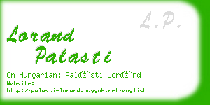 lorand palasti business card